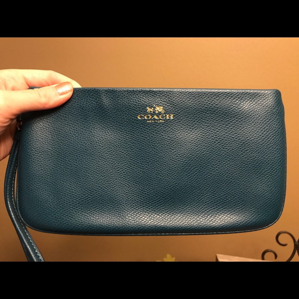 Coach wristlet Teal blue